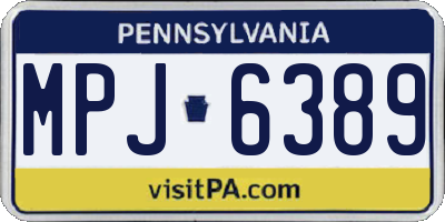 PA license plate MPJ6389
