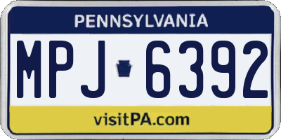 PA license plate MPJ6392