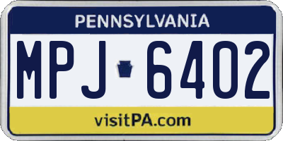 PA license plate MPJ6402