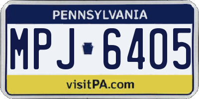 PA license plate MPJ6405