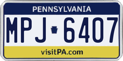 PA license plate MPJ6407