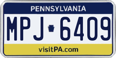 PA license plate MPJ6409