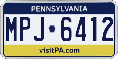 PA license plate MPJ6412