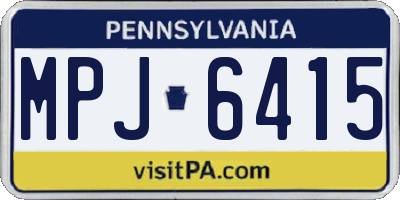 PA license plate MPJ6415