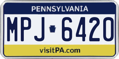 PA license plate MPJ6420