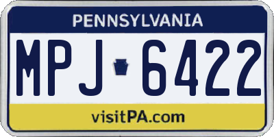 PA license plate MPJ6422