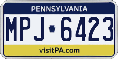 PA license plate MPJ6423