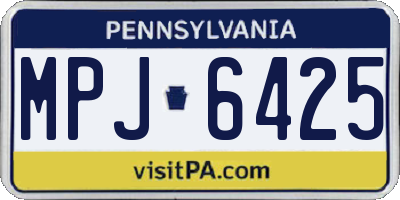 PA license plate MPJ6425