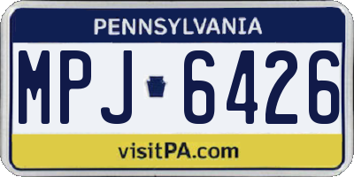 PA license plate MPJ6426