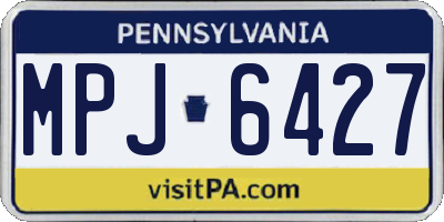 PA license plate MPJ6427