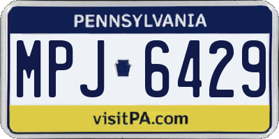 PA license plate MPJ6429