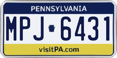 PA license plate MPJ6431