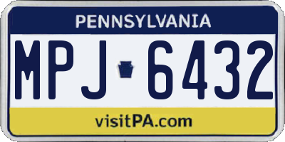 PA license plate MPJ6432