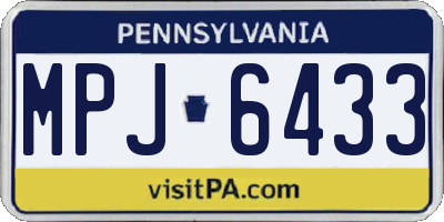 PA license plate MPJ6433