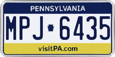 PA license plate MPJ6435
