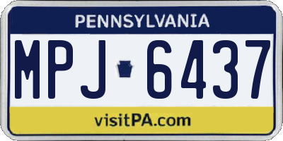 PA license plate MPJ6437