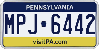 PA license plate MPJ6442
