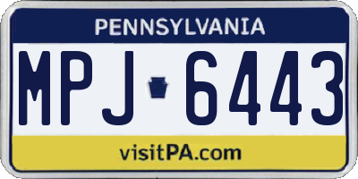 PA license plate MPJ6443