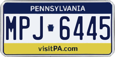 PA license plate MPJ6445