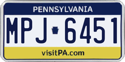 PA license plate MPJ6451