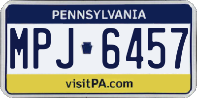 PA license plate MPJ6457