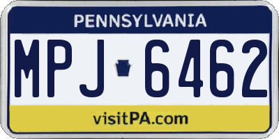 PA license plate MPJ6462