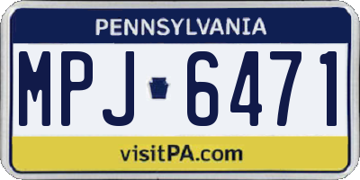 PA license plate MPJ6471