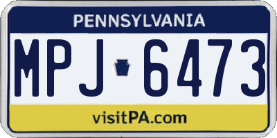 PA license plate MPJ6473