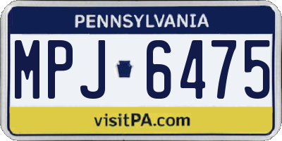 PA license plate MPJ6475