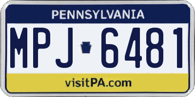 PA license plate MPJ6481