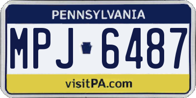 PA license plate MPJ6487