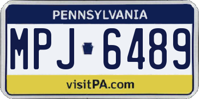 PA license plate MPJ6489