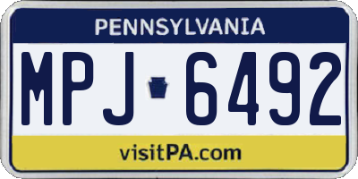 PA license plate MPJ6492