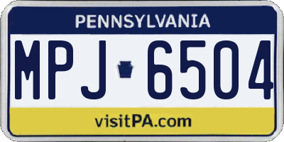 PA license plate MPJ6504