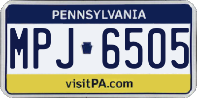 PA license plate MPJ6505