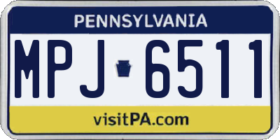 PA license plate MPJ6511