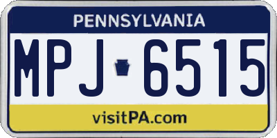 PA license plate MPJ6515