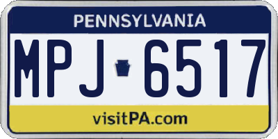 PA license plate MPJ6517