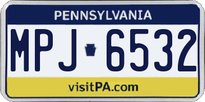 PA license plate MPJ6532