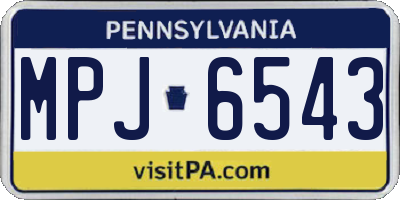 PA license plate MPJ6543