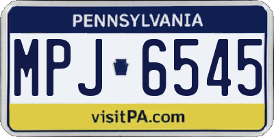 PA license plate MPJ6545
