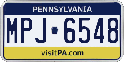 PA license plate MPJ6548