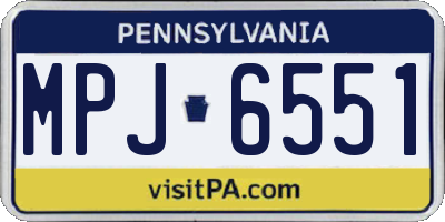 PA license plate MPJ6551