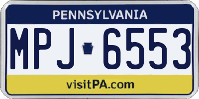PA license plate MPJ6553