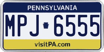PA license plate MPJ6555