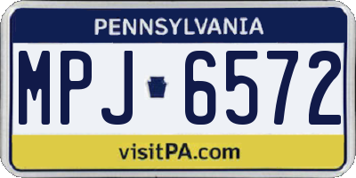 PA license plate MPJ6572