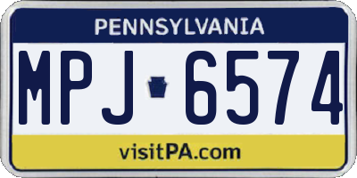 PA license plate MPJ6574
