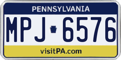 PA license plate MPJ6576