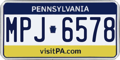 PA license plate MPJ6578