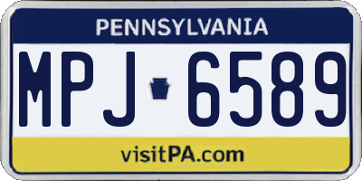 PA license plate MPJ6589